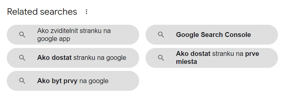 Vyhľadávanie Google podobné výrazy